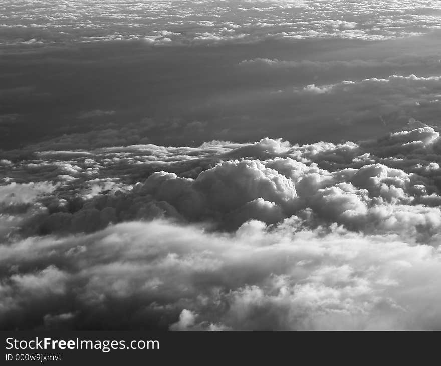 Over the clouds B&W