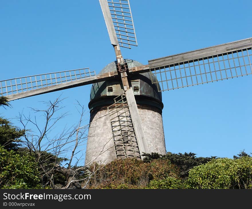 By front side of the windmill. By front side of the windmill