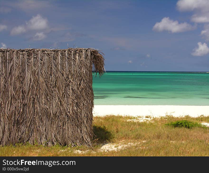 Windshield on a caribbean beach...