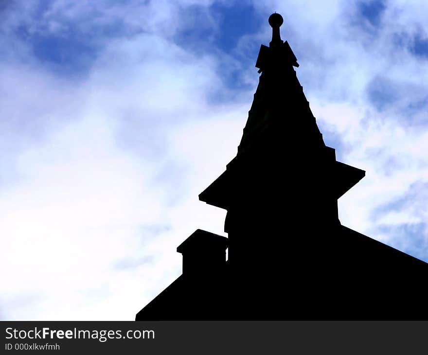 Shillouette of a house tower. Shillouette of a house tower