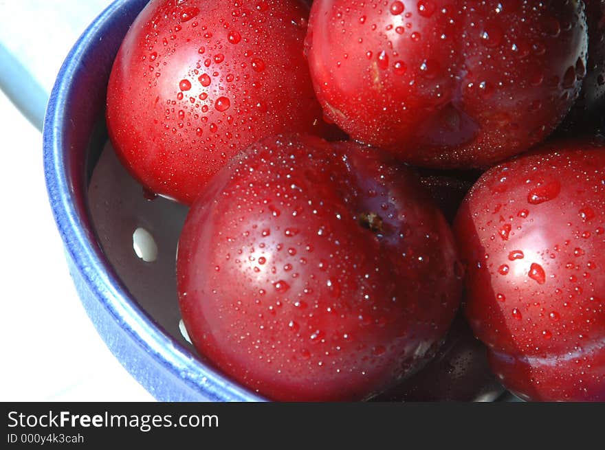 Plums in a bowl