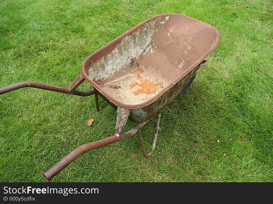 Rusty wheelbarrow