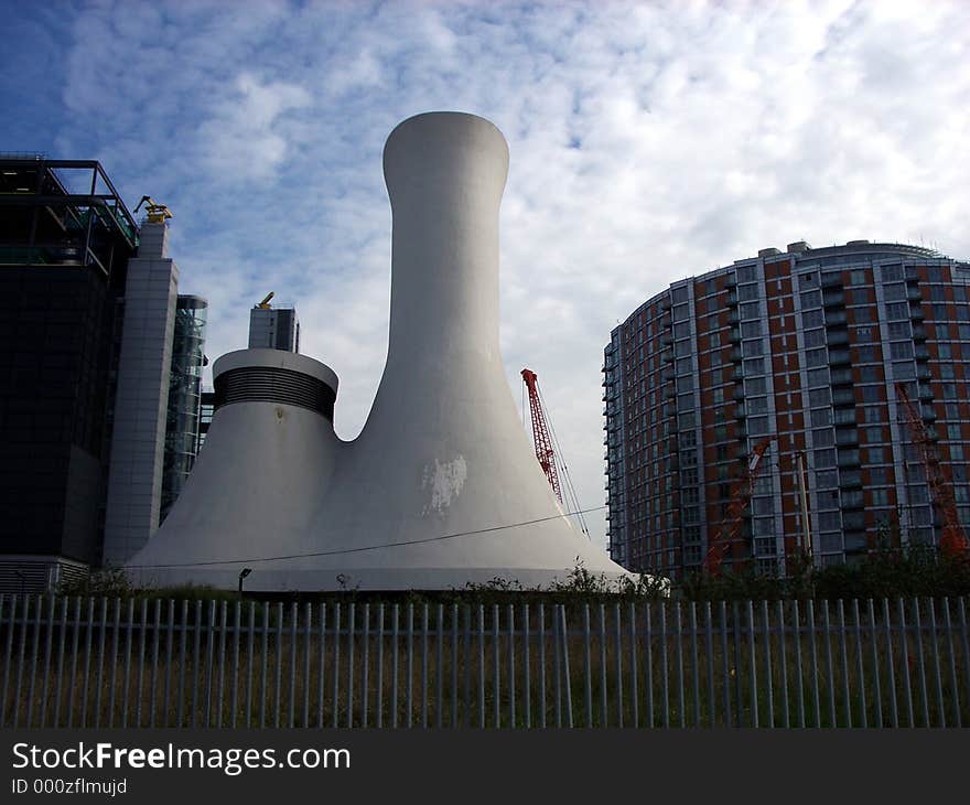 This is a chimney structure that is an air conduit for the Blackwall tunnel that goes under London Docklands. This is a chimney structure that is an air conduit for the Blackwall tunnel that goes under London Docklands.