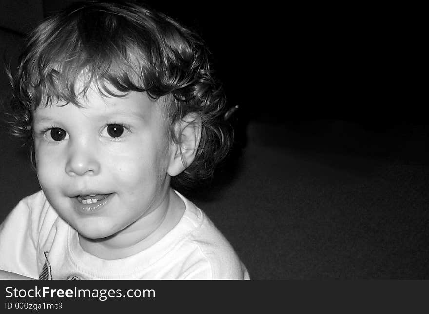 Baby boy with curly hair