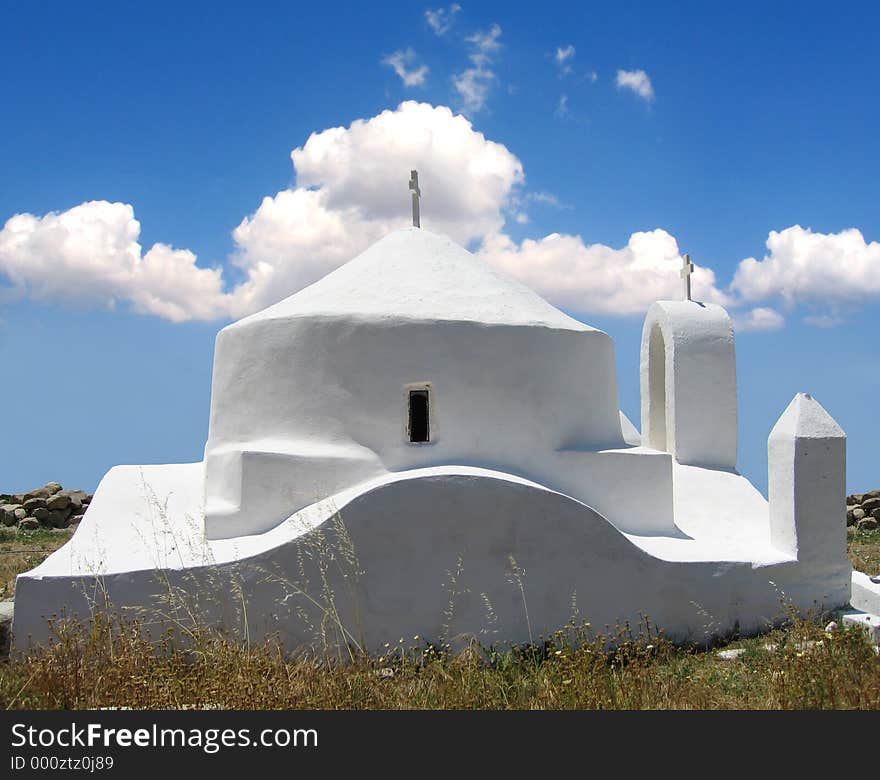 A small church in a Greek island