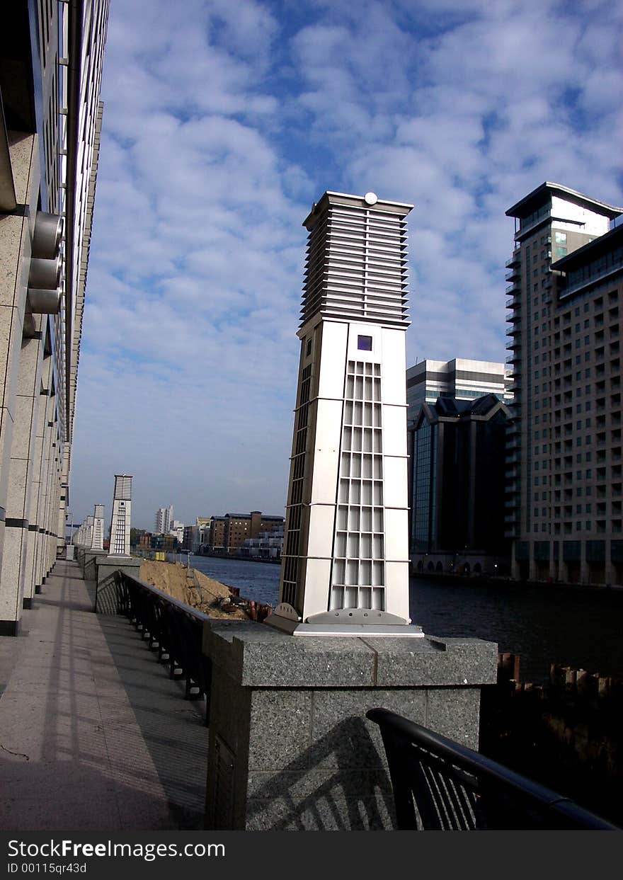 This is the close up of a odd streetlight in London's Docklands. This is the close up of a odd streetlight in London's Docklands.