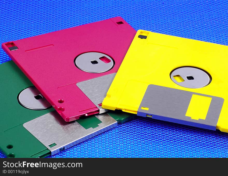 Various Colored Floppy Disks