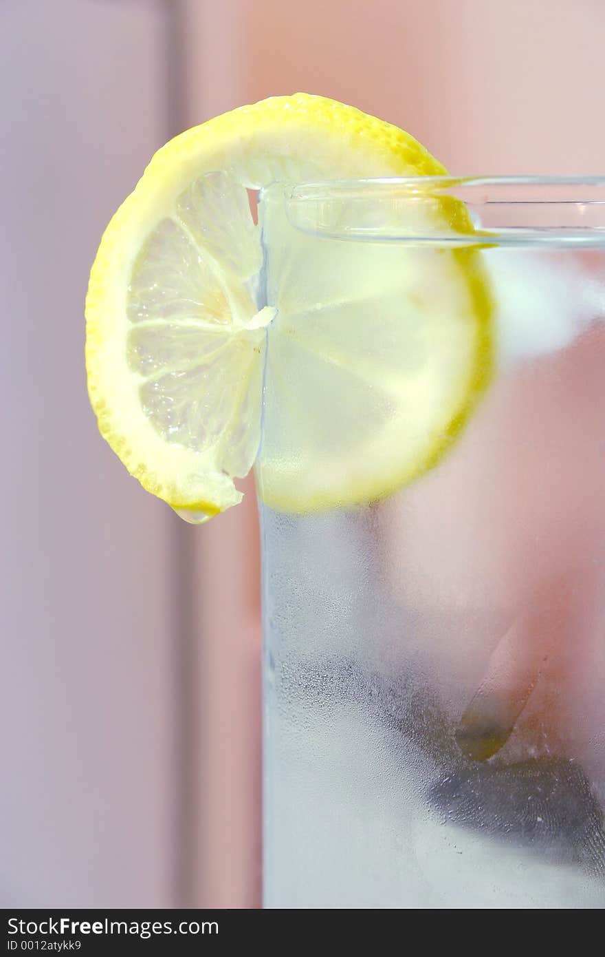 Glass of water with lemon slice