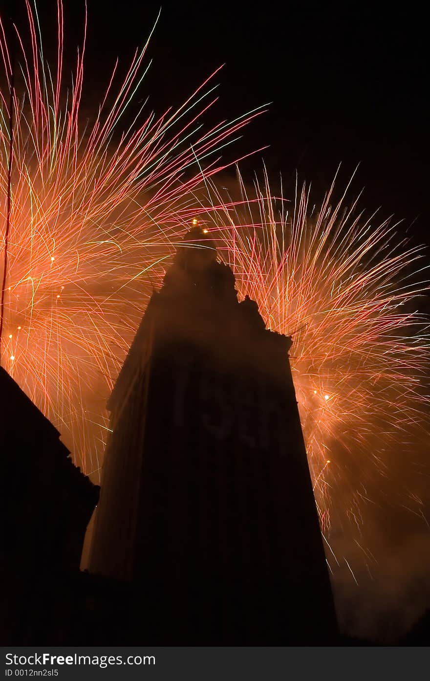 Fireworks silhouette