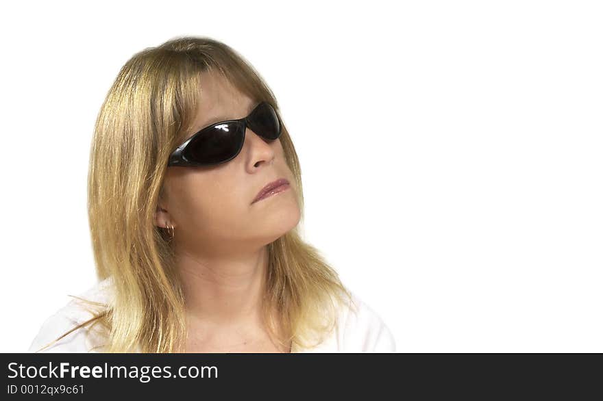 Isolated woman with glasses