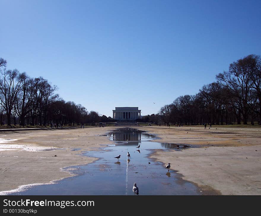 Reflecting Pool with Lincoln Memorial in the background