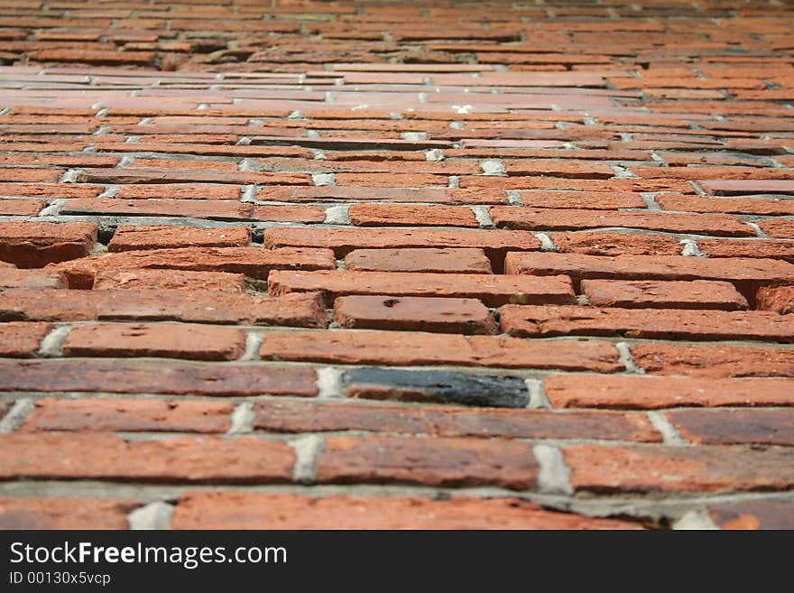 Red brick wall. Red brick wall