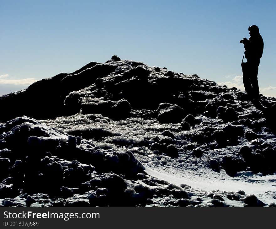 Photographer on Icy Peak 09 (Silhouette)