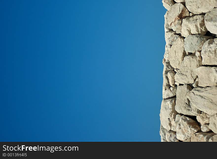 Harbour Wall against a blue sky, Cyprus. Harbour Wall against a blue sky, Cyprus