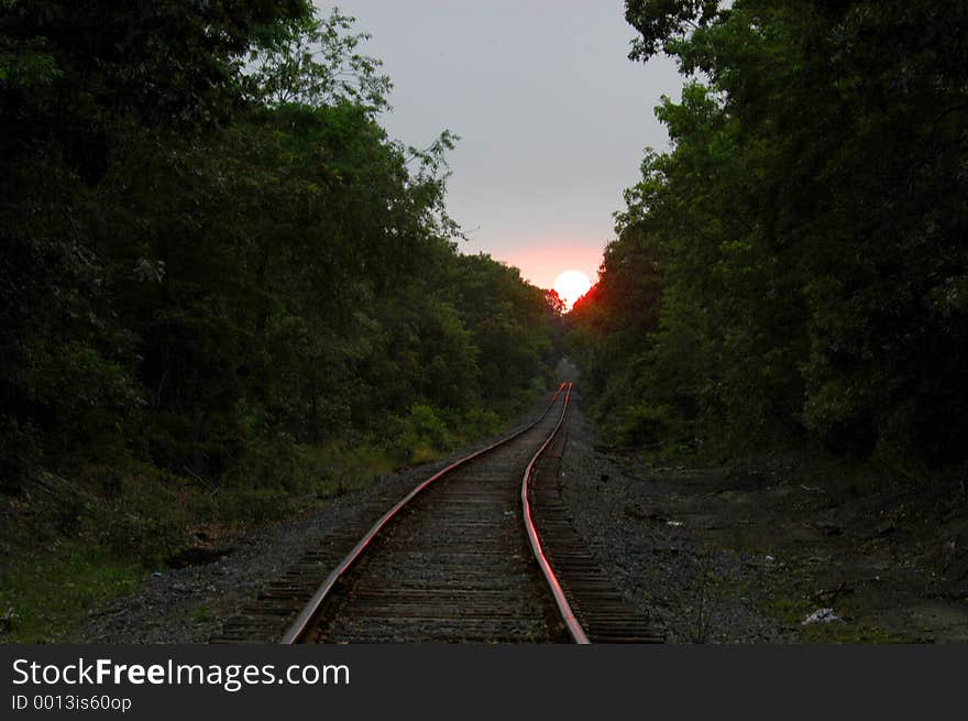 Sunset on tracks by Scott Pehrson