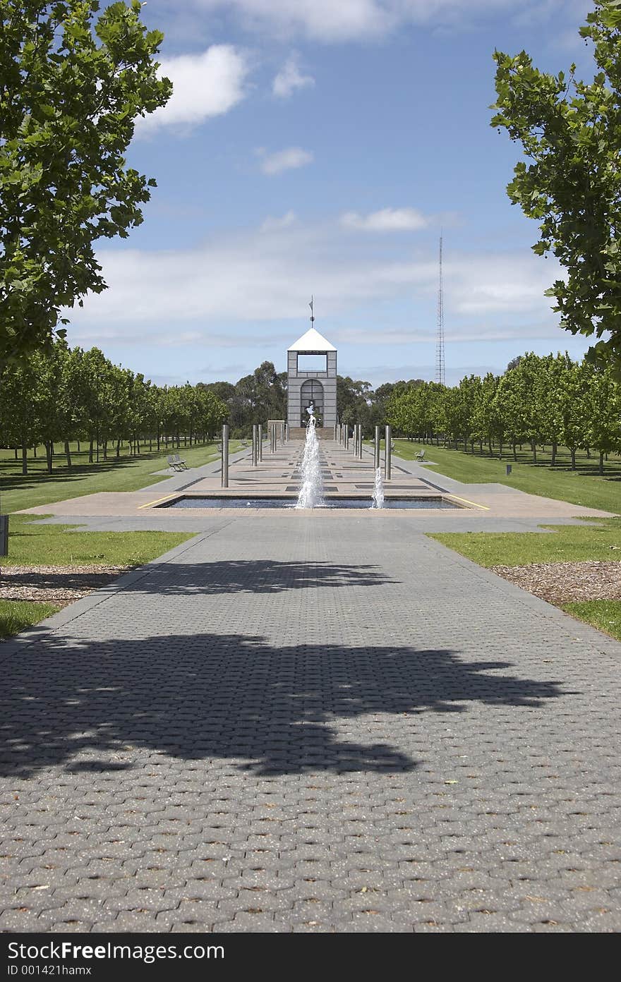 Fountain And Pathway