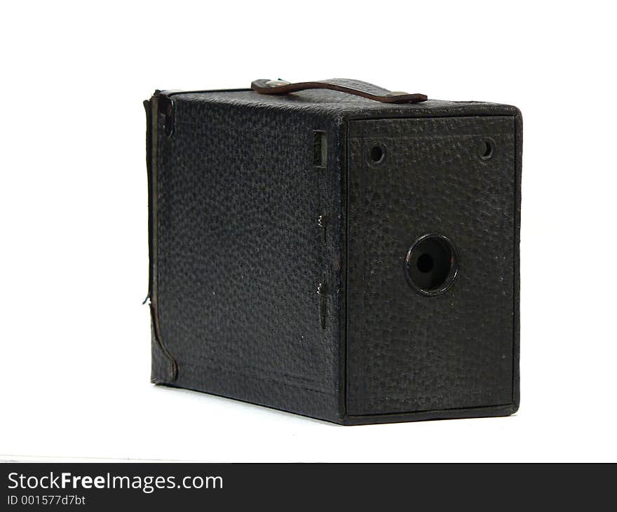 Isolated Antique Box Camera - Corner