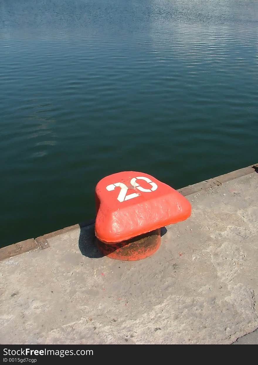 Mooring post in the harbor