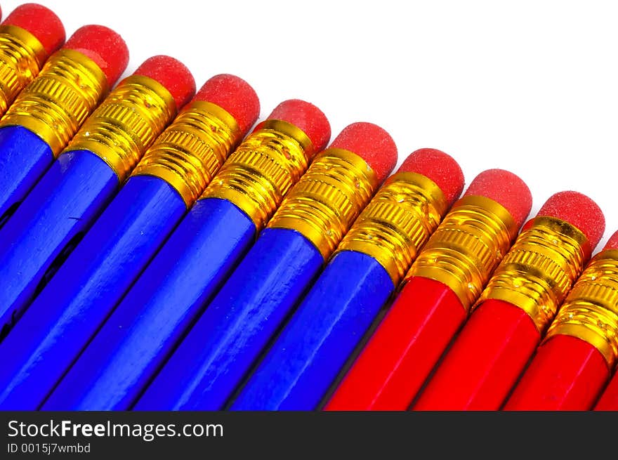 Photo of Red and Blue Pencils