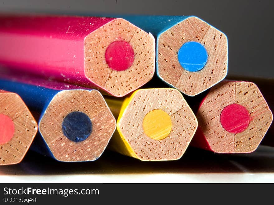 Colorful pencils, macro