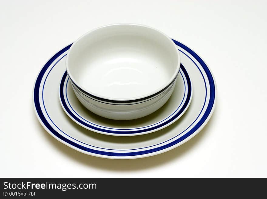 Dishes on white background. Dishes on white background