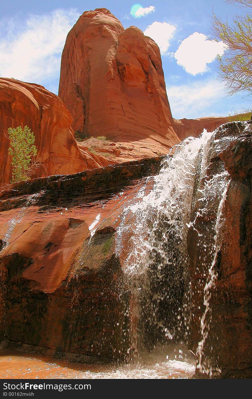 Waterfall, Sandstone Pillar