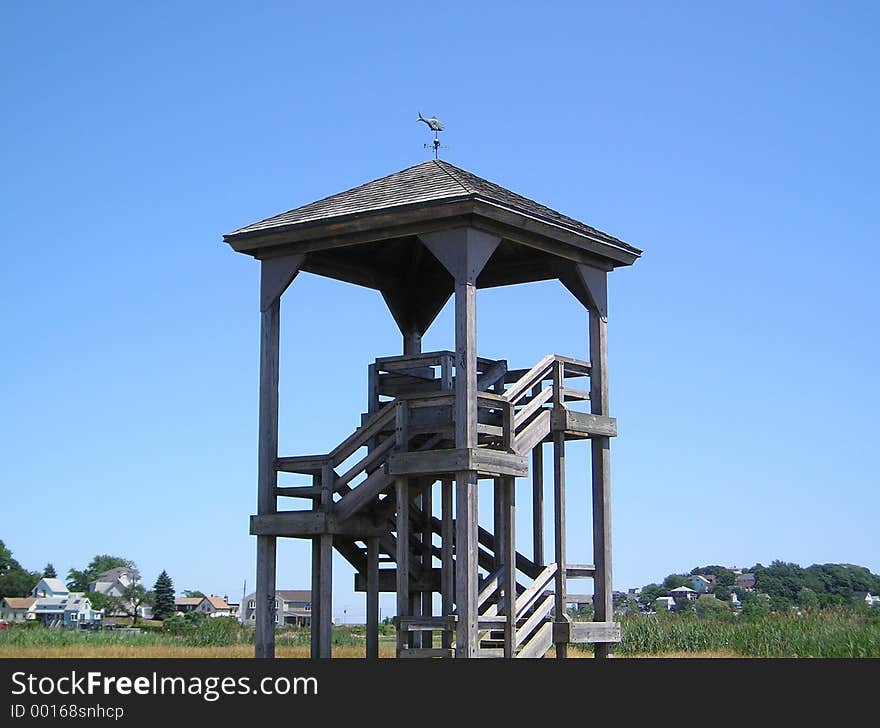 Wooden observation tower at the Belle Isle Reservation, Boston/Winthrop, Massachusetts, USA