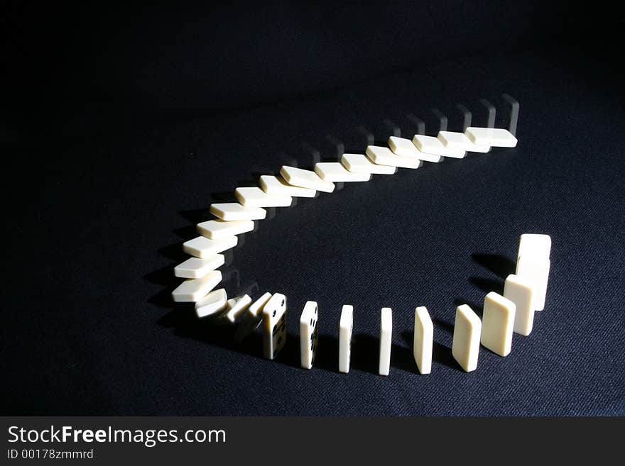 Dominoes in two stages