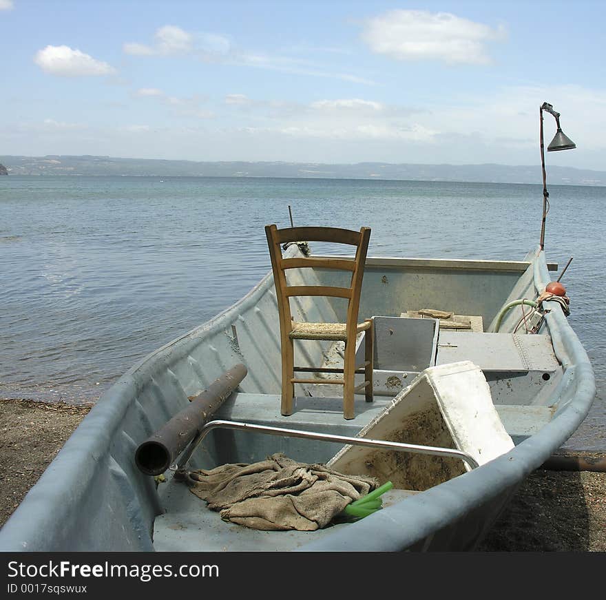 Fish boat on the shoreline