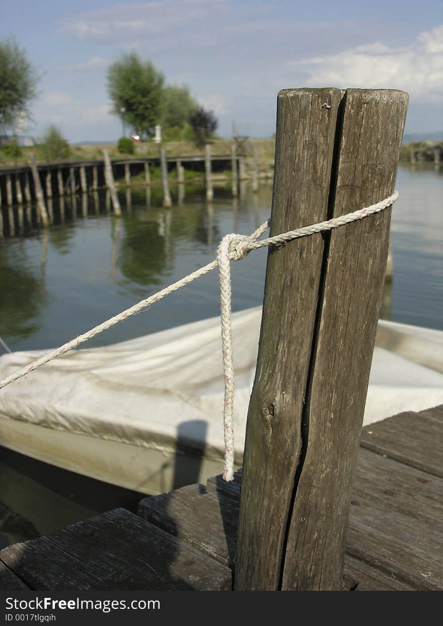 Poles in a harbour