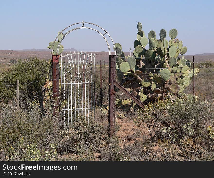 Gate that is no longer in use. Gate that is no longer in use