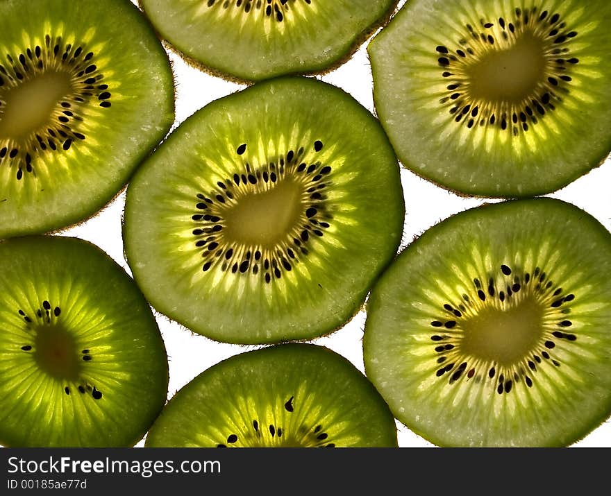 Sliced Kiwi with Back Light. Sliced Kiwi with Back Light