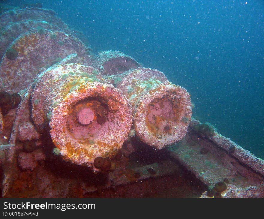 Winches on the wreck of the Saganaga, Bell Island, Newfoundland