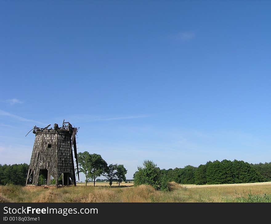 Broken windmill in Poland