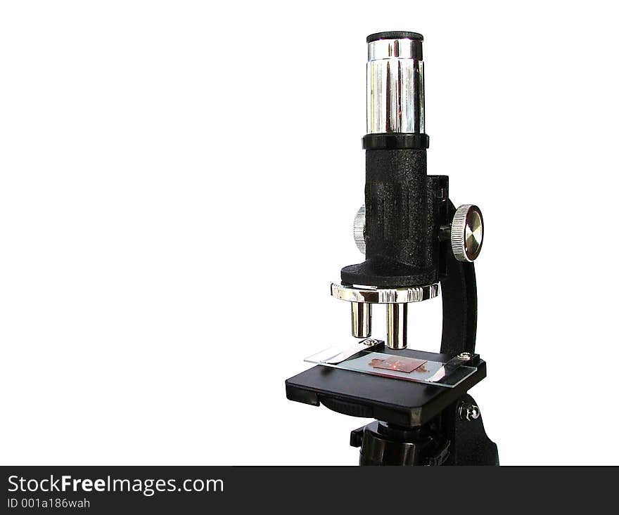 Microscope with blood slide