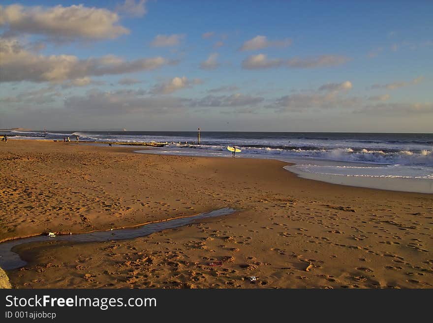 Sand, sea and surfer. Sand, sea and surfer