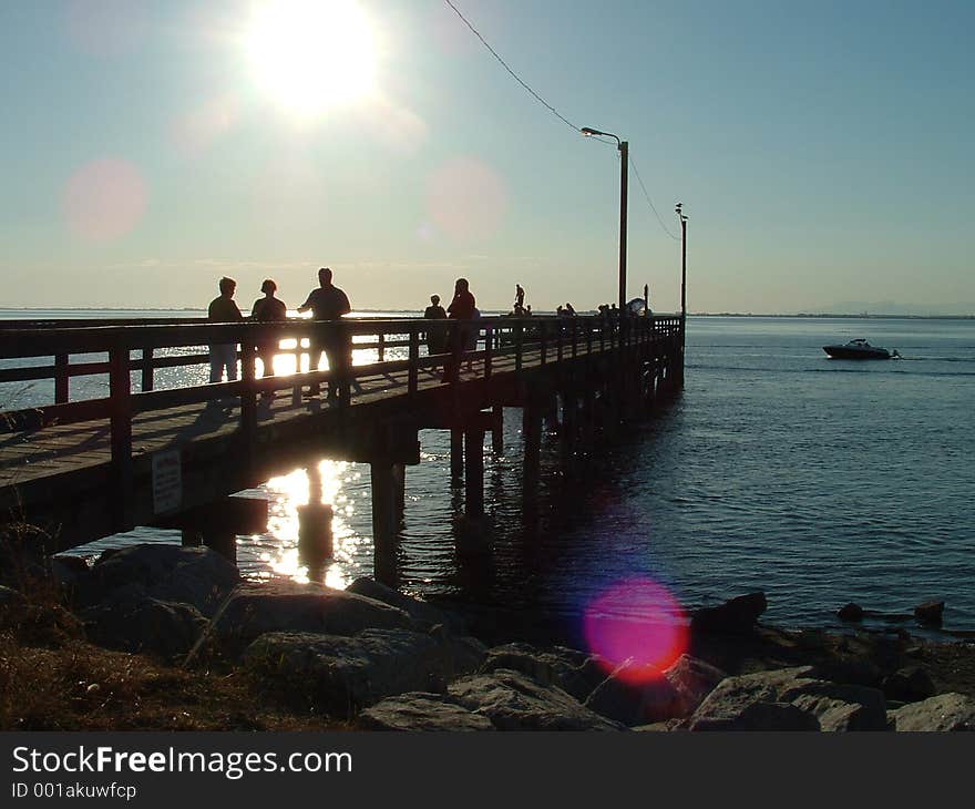 Sunset on a pier