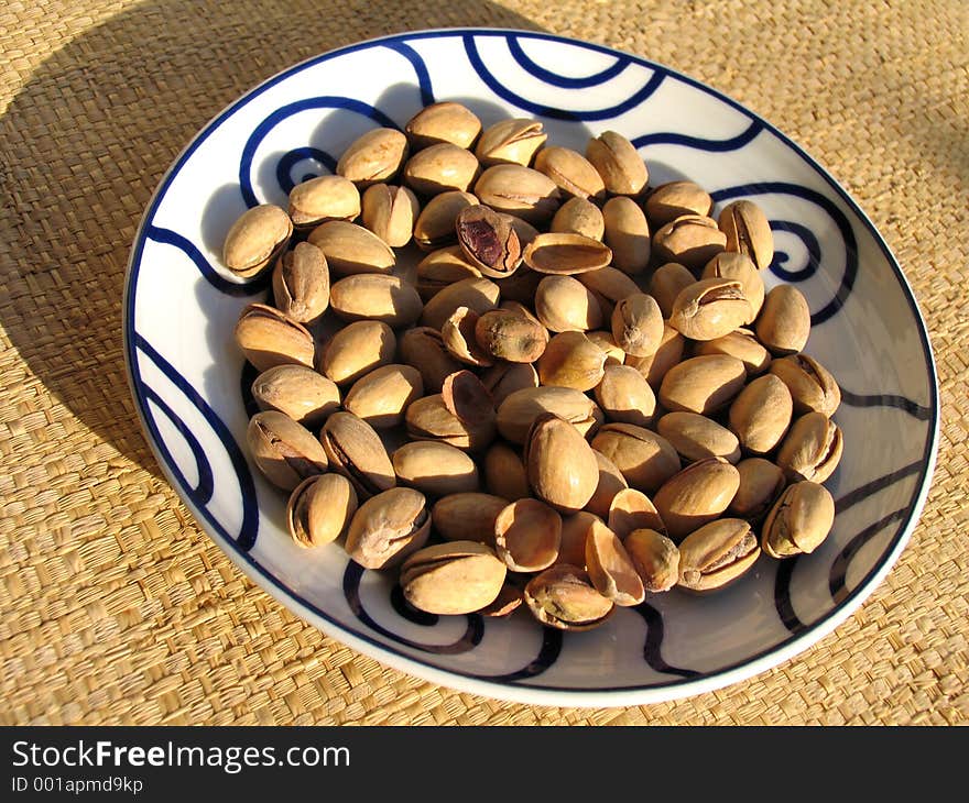 Plate of pistachios