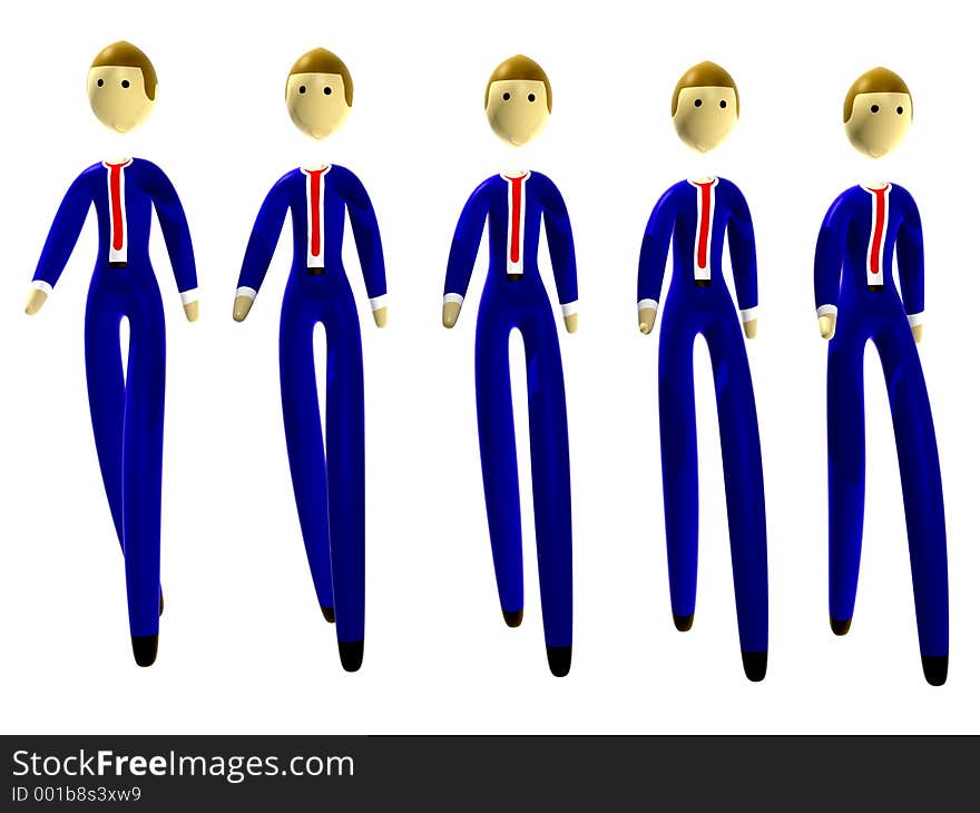 3D rendering of business characters. 3D rendering of business characters