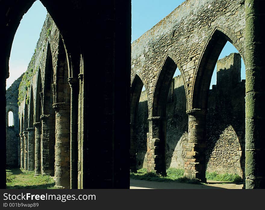 Remains of 10th century abbey of Saint-Mathieu, Brittany. Remains of 10th century abbey of Saint-Mathieu, Brittany