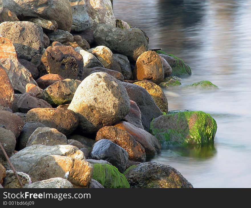 Rocks next to a river. Rocks next to a river