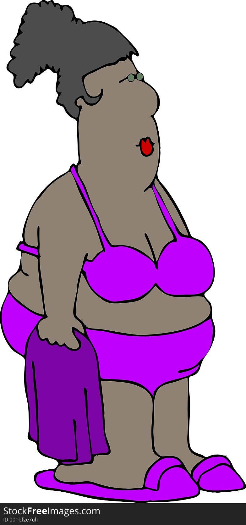 This illustration that I created depicts a chubby black woman in a bikini. This illustration that I created depicts a chubby black woman in a bikini.