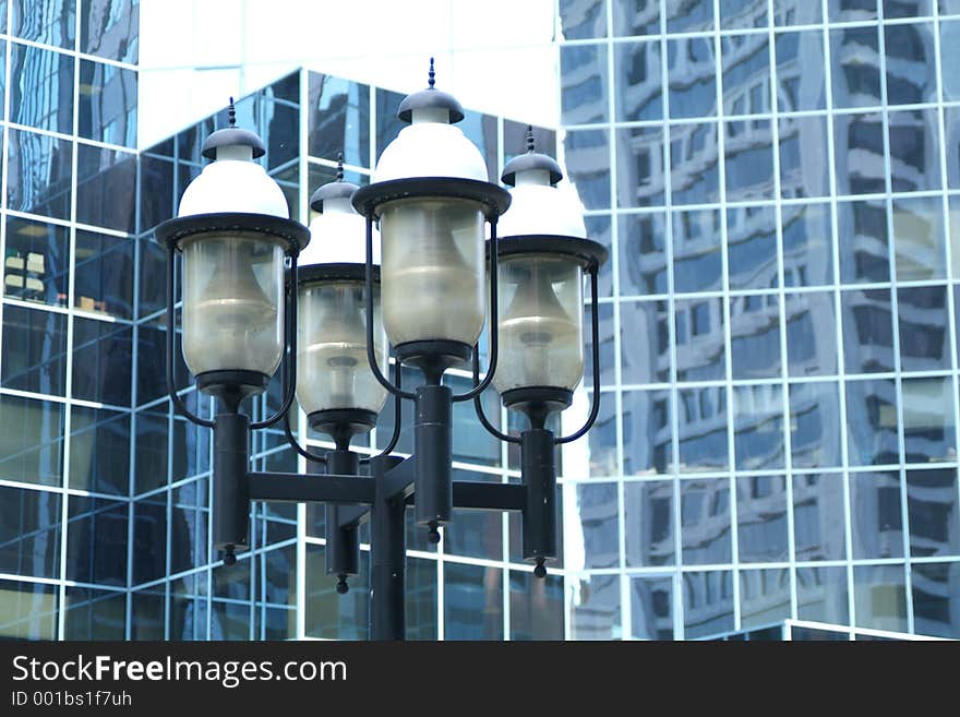 Standard lamp in city. Standard lamp in city