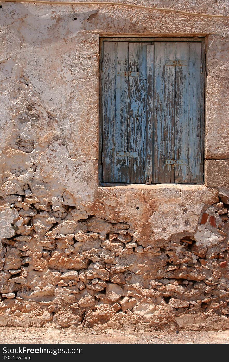 Blue Window At Deserted House