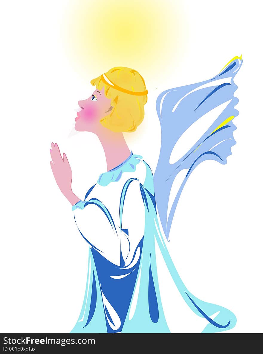 Illustration praying angel