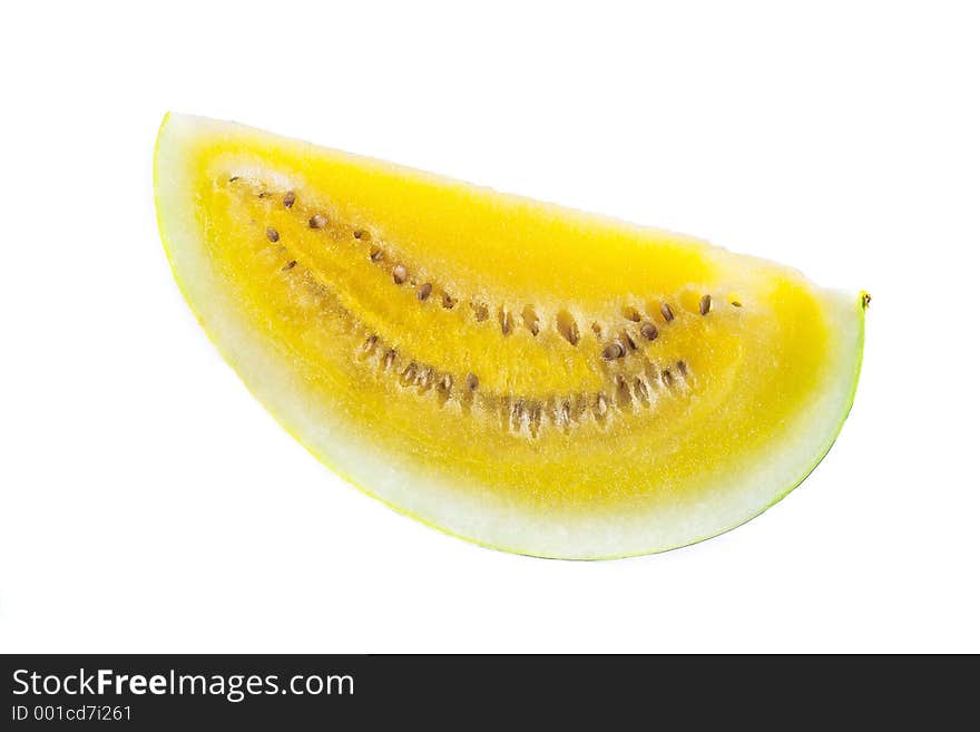 A slice of yellow watermelon