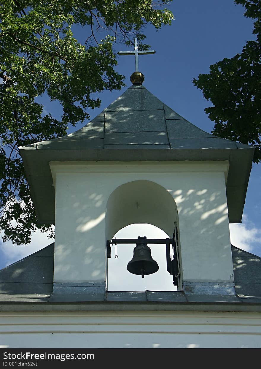 White bell-tower. White bell-tower