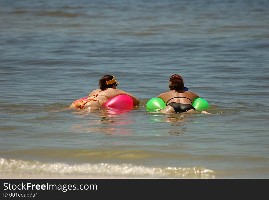 A day at the beach tube drifting in the Florida Gulf