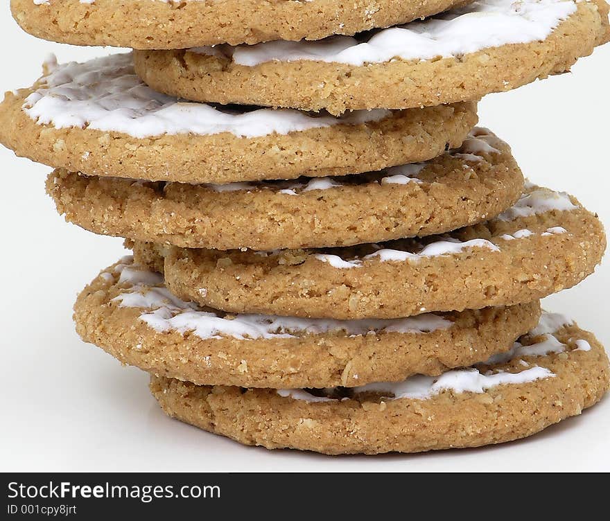 Close up of a stack of oatmeal cookies. Close up of a stack of oatmeal cookies