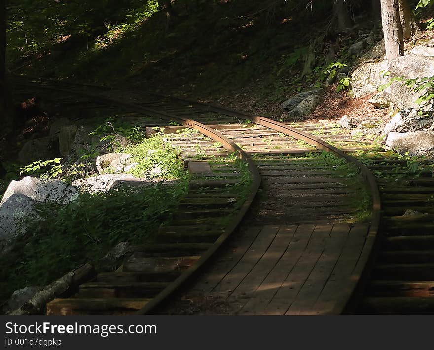 An abandoned train rail. An abandoned train rail.